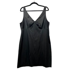 Vintage Vanity Fair Black Nylon Tricot Slip Lingerie Dress 40 Large Made in USA